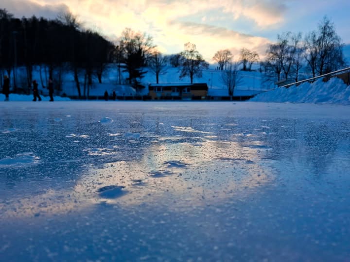 Makro und Aussicht Eisbahn Steina