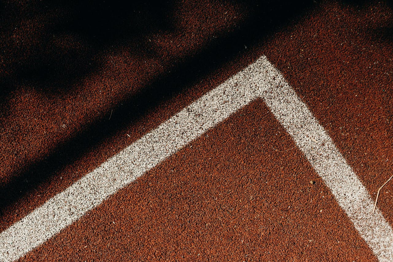 Weiße Spielfeldlinie an der Ecke